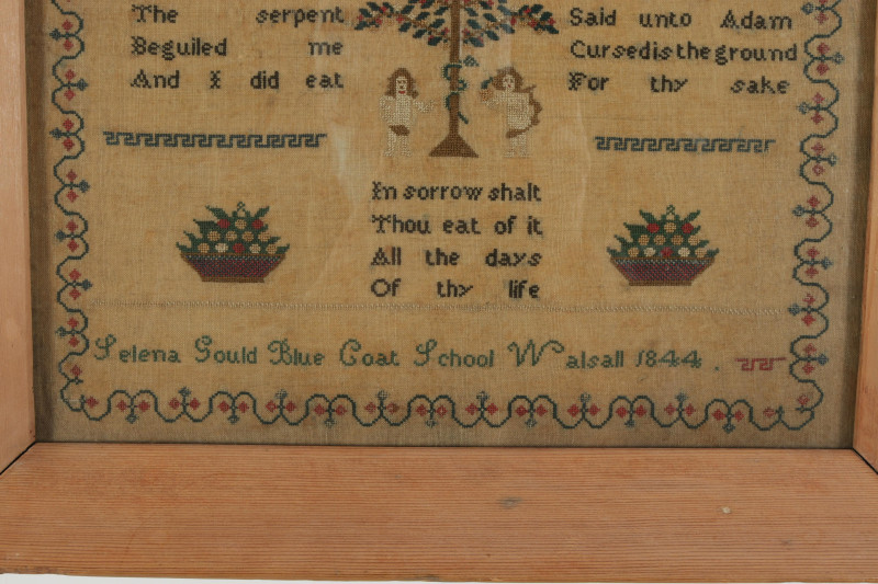 British Sampler Selena Gould 1844