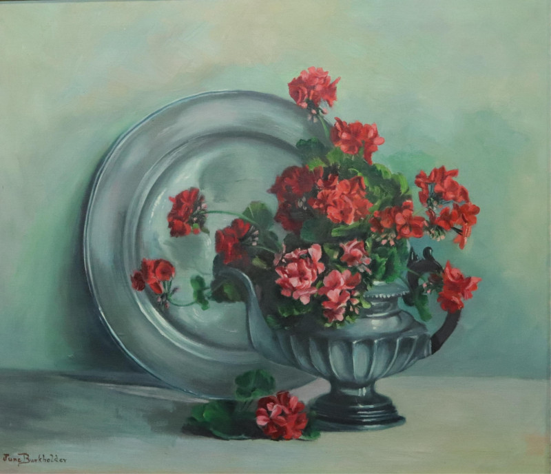 June Burkholder Floral Still Life O/C