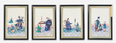 A Collection of 12 Pith Paintings, 19th Century