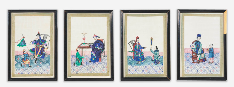 A Collection of 12 Pith Paintings, 19th Century