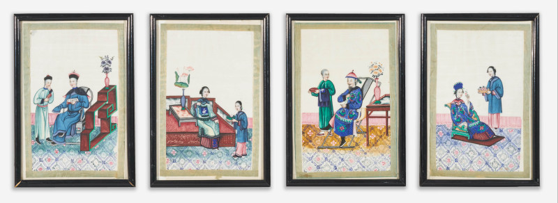 A Collection of 12 Pith Paintings, 19th Century