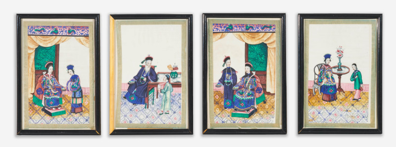 A Collection of 12 Pith Paintings, 19th Century