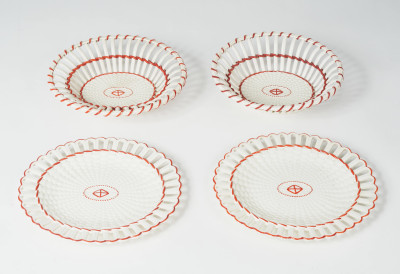 Wedgwood - Pair of Queen&apos;s Ware Fruit Baskets with Stands