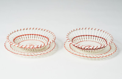 Wedgwood - Pair of Queen&apos;s Ware Fruit Baskets with Stands