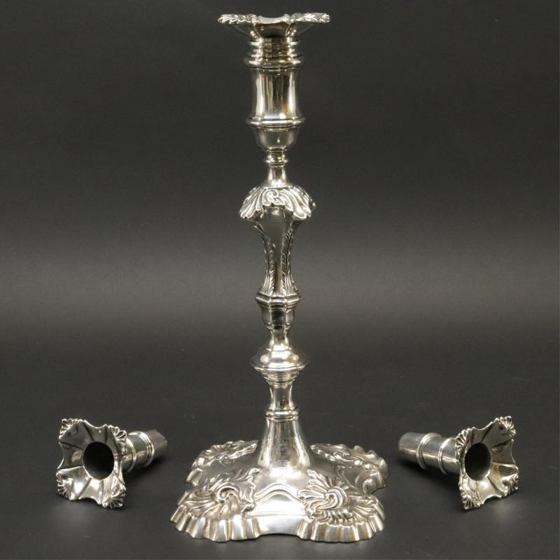 George II Silver Candlestick John Cafe 1755