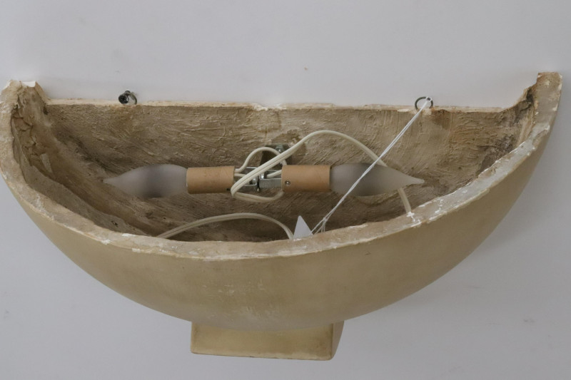 Suite of 3 Art Deco Plaster Wall Lights c 1925