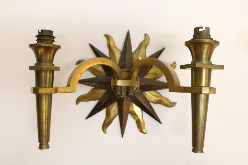 3 Gilbert Poillerat Style Wall Sconces