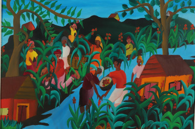 2 Haitian Paintings H Dubreuil Henry R Roger