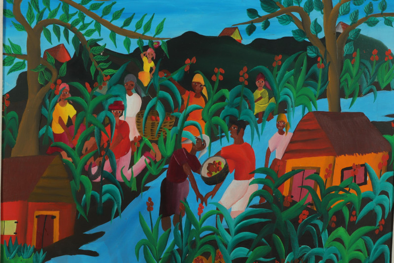 2 Haitian Paintings H Dubreuil Henry R Roger