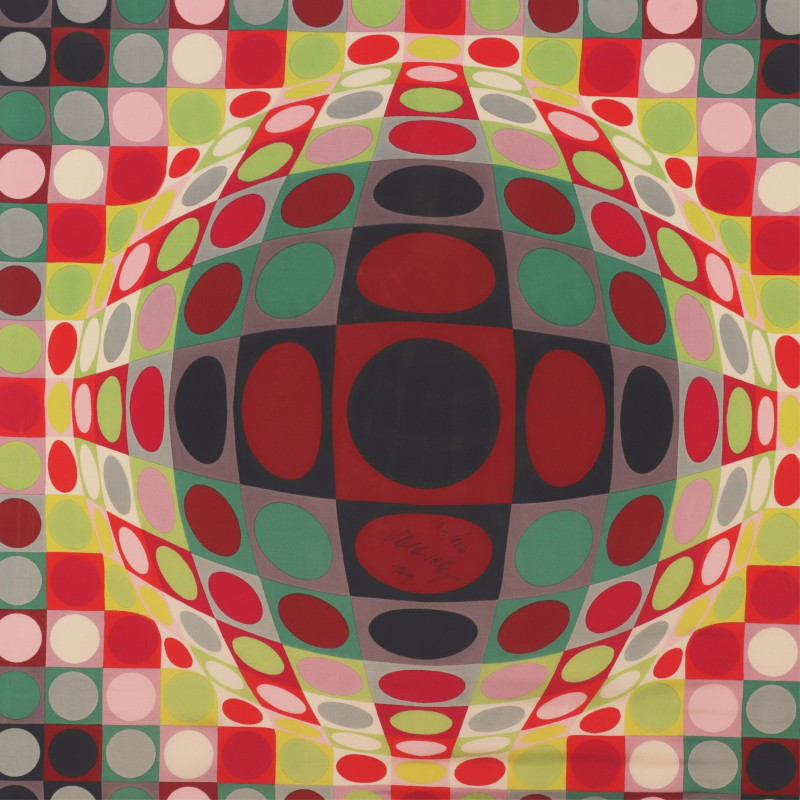 Victor Vasarely Op Art Silk Scarf signed