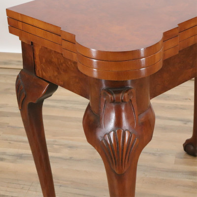 Chippendale Style Mahogany Inlaid Games Table