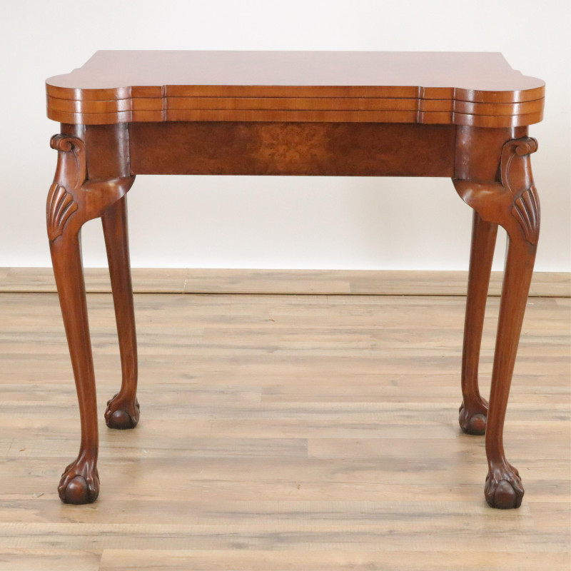 Chippendale Style Mahogany Inlaid Games Table