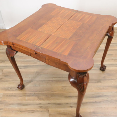 Chippendale Style Mahogany Inlaid Games Table