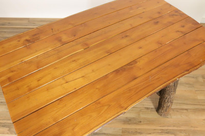 Adirondack Style Faux Bamboo Dining Set And Bench