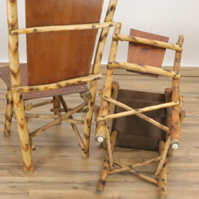 Adirondack Style Faux Bamboo Dining Set And Bench
