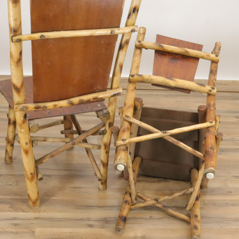 Adirondack Style Faux Bamboo Dining Set And Bench