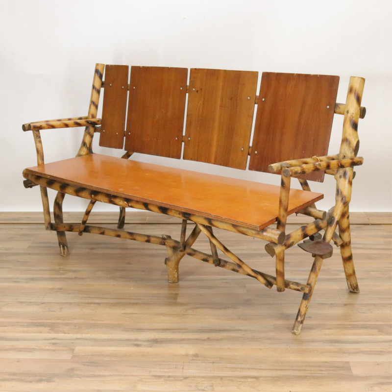 Adirondack Style Faux Bamboo Dining Set And Bench