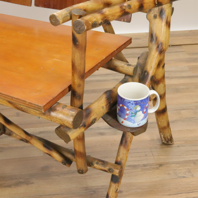 Adirondack Style Faux Bamboo Dining Set And Bench