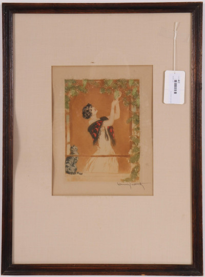 Louis Icart Colored Etching