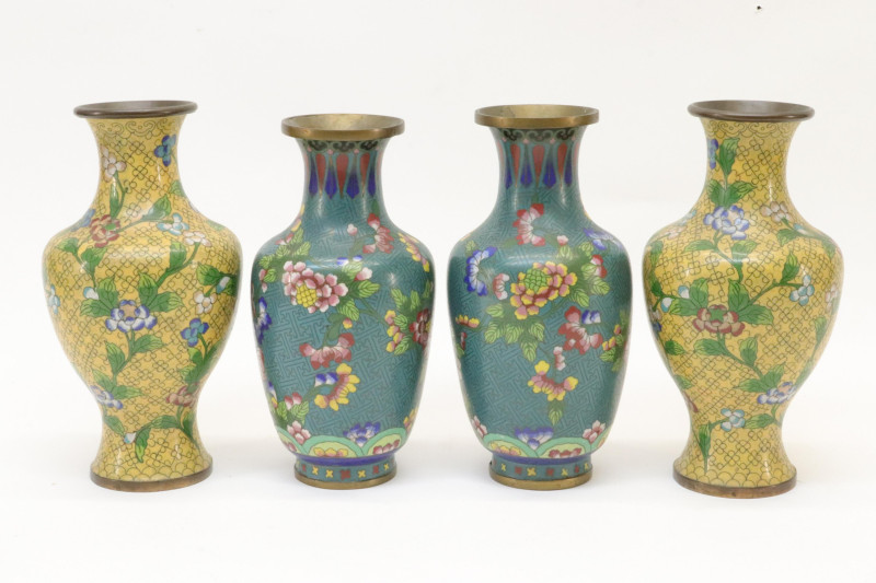 Two Pairs Chinese Cloisonne Vases