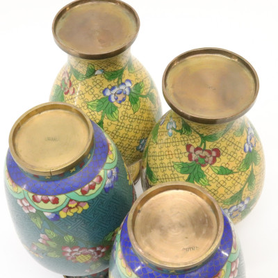 Two Pairs Chinese Cloisonne Vases