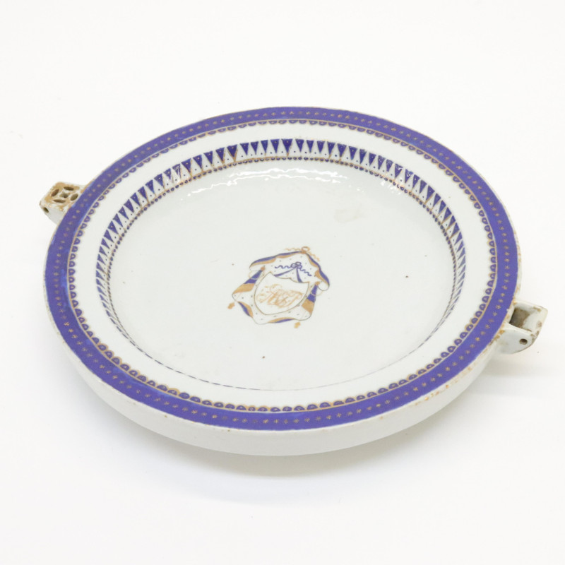 Chinese Export Porcelain Armorial Warming Plate