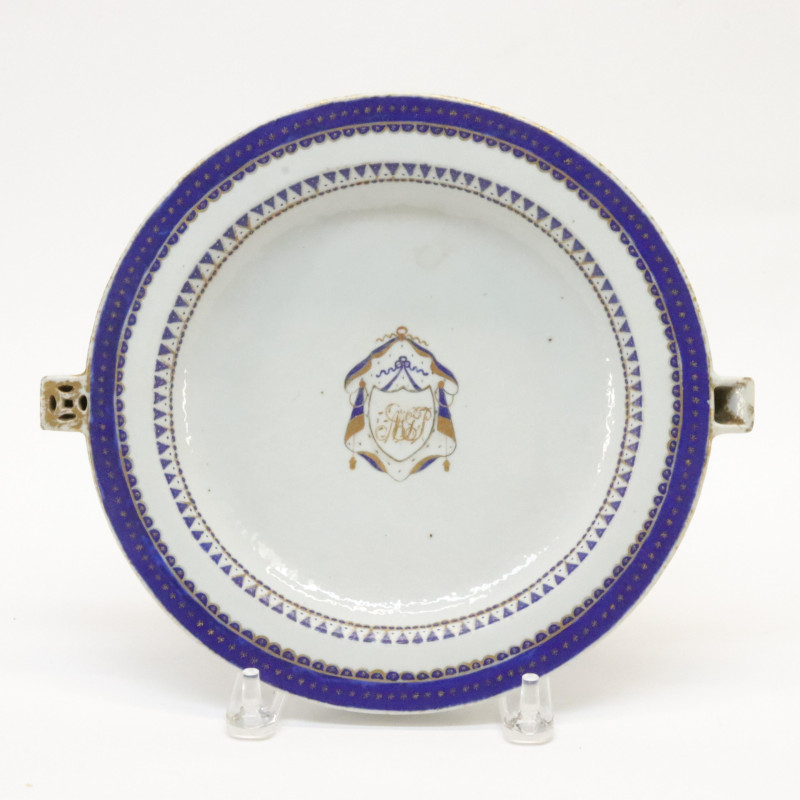 Chinese Export Porcelain Armorial Warming Plate