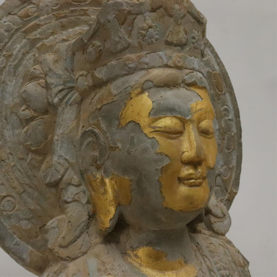 Two Standing Stone Buddhist Figures