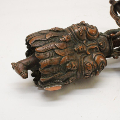 Copper Alloy Tibetan Dorje Ax with Iron Blades