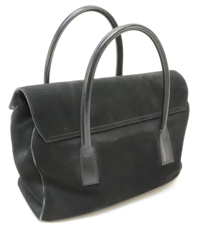 Gucci Black Suede Top Handle Bag