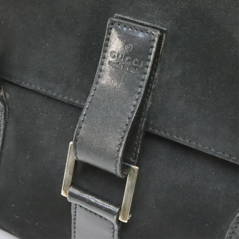 Gucci Black Suede Top Handle Bag