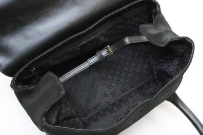 Gucci Black Suede Top Handle Bag