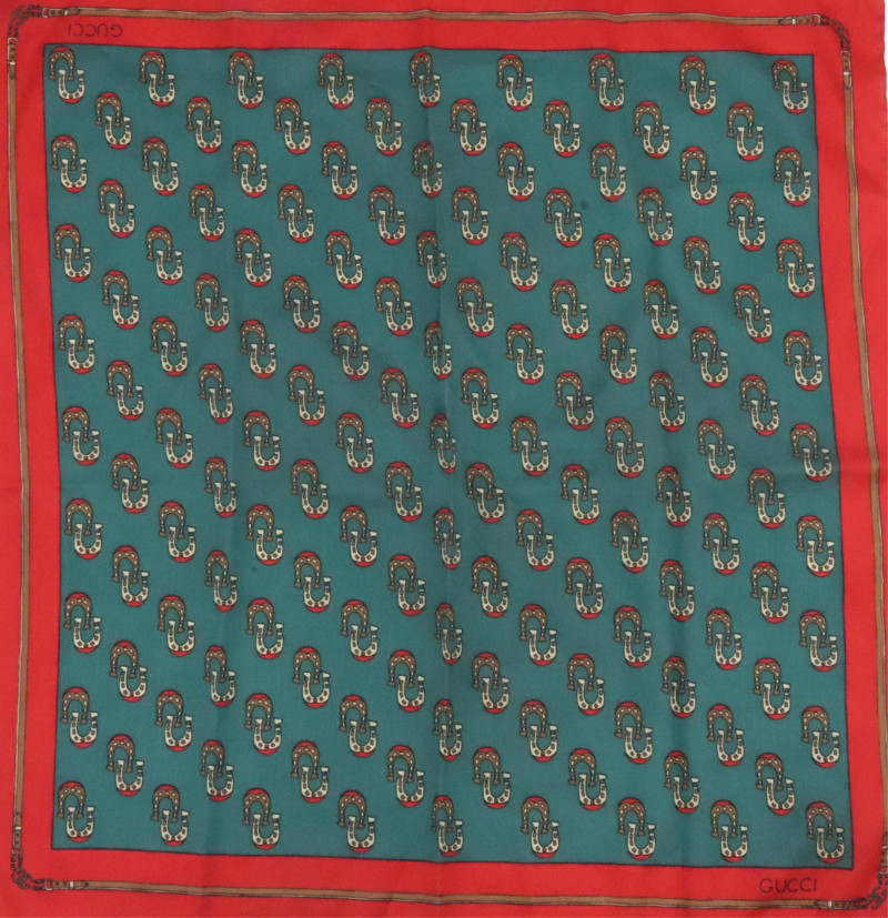 Gucci Silk Scarf Horseshoes
