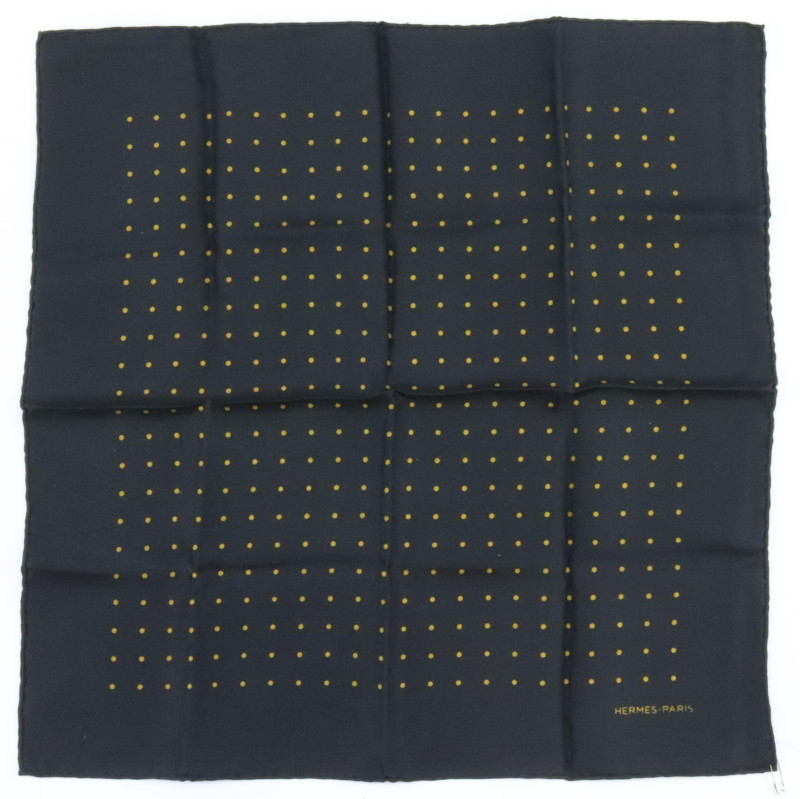 Hermes Silk Pocketsquare Large Yellow Dots