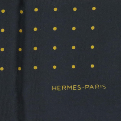 Hermes Silk Pocketsquare Large Yellow Dots