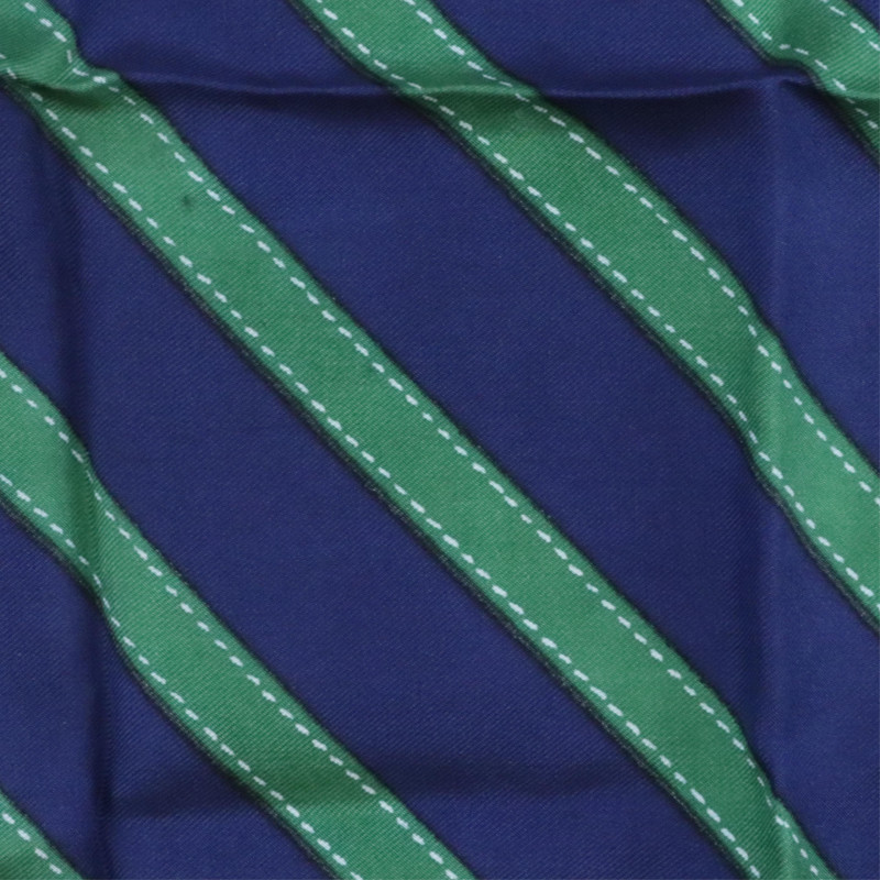 Hermes Silk Pocketsquare Green Stripes