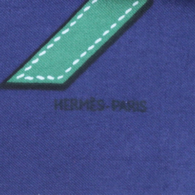 Hermes Silk Pocketsquare Green Stripes