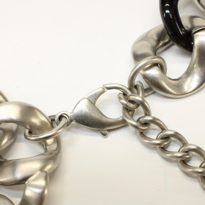 Chanel Black and Silver Chain Belt