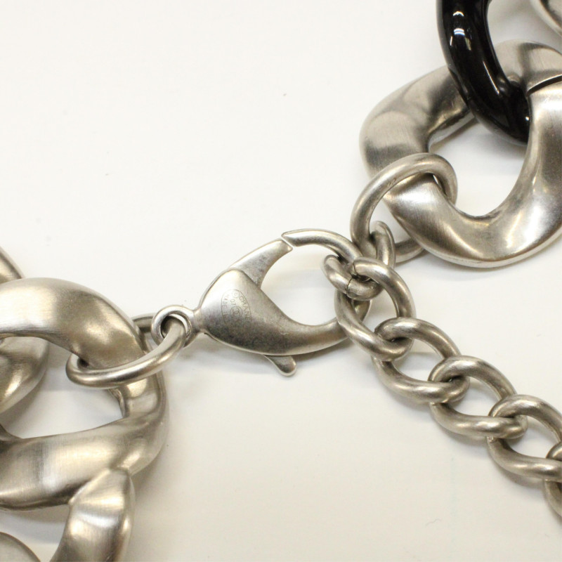 Chanel Black and Silver Chain Belt
