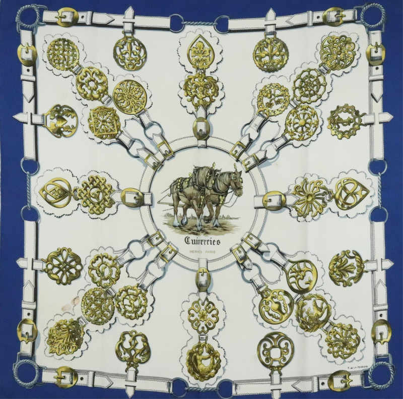 Hermes Silk Scarf Cuiveeries