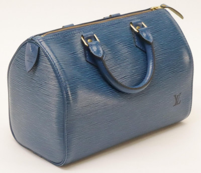 Louis Vuitton Blue Epi Leather Speedy 25