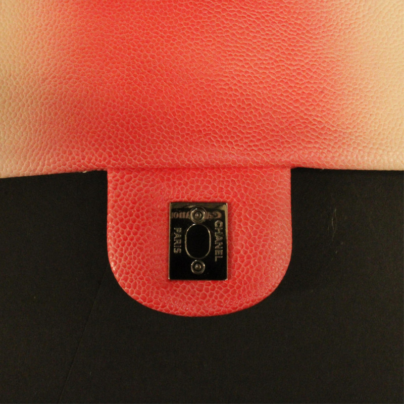 Chanel Pink and White Ombre Small Classic Flap Bag