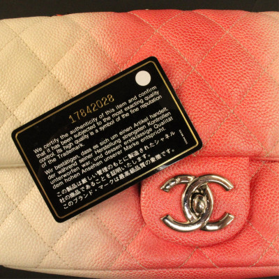 Chanel Pink and White Ombre Small Classic Flap Bag