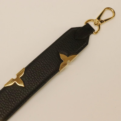 Louis Vuitton Black Leather Floret Shoulder Strap