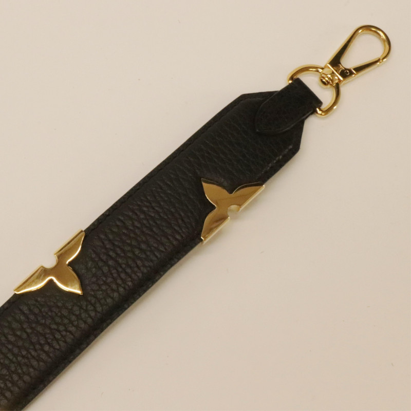 Louis Vuitton Black Leather Floret Shoulder Strap