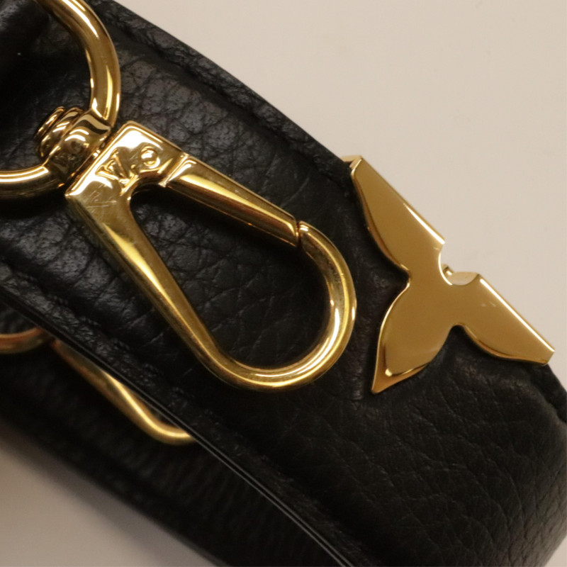 Louis Vuitton Black Leather Floret Shoulder Strap