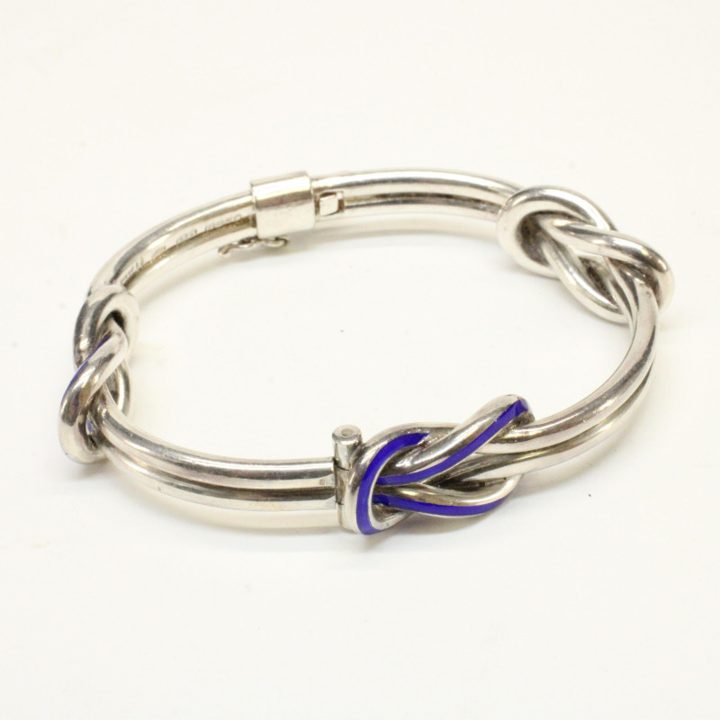 Gucci Sterling and Enamel Knot Bracelet