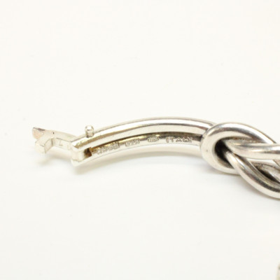 Gucci Sterling and Enamel Knot Bracelet