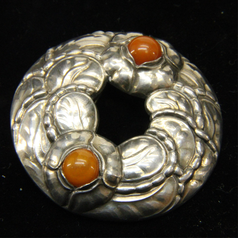 Georg Jensen Amber Anniversary Brooch 42