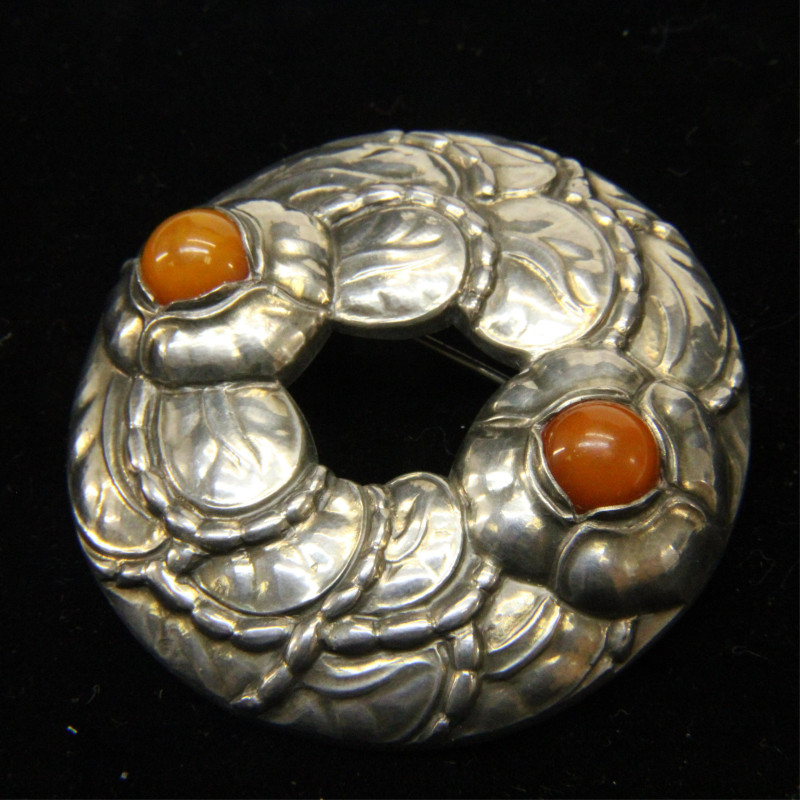 Georg Jensen Amber Anniversary Brooch 42
